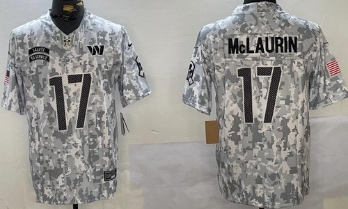 Men's Washington Commanders #17 Terry McLaurin Limited Arctic Camo 2024 Salute to Service Jersey