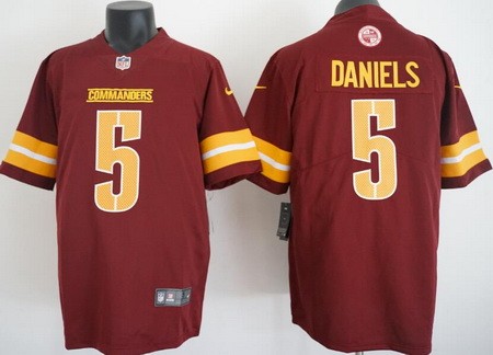 Men's Washington Commanders #5 Jayden Daniels Limited Red Vapor Jersey