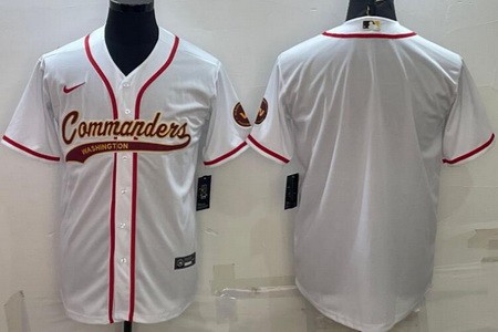 Men's Washington Commanders Blank Limited White Baseball Jersey