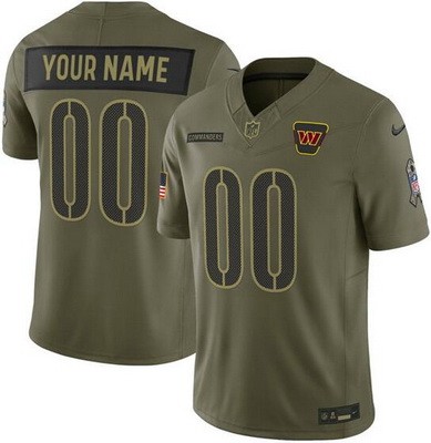 Men's Washington Commanders Custom Limited Green 2025 Salute To Service Jersey
