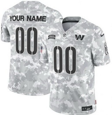 Men's Washington Commanders Customized Limited Arctic Camo 2024 Salute to Service Jersey