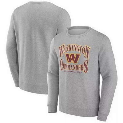 Men's Washington Commanders Gray Chance Throwback Fleece Pullover Sweatshirt