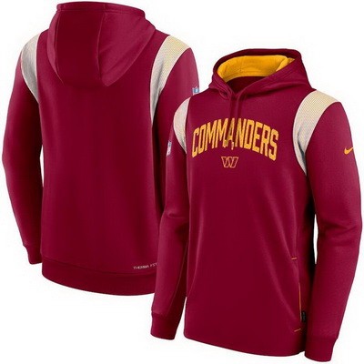 Men's Washington Commanders Sideline Athletic Stack Performance Pullover Hoodie