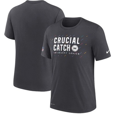 Men's Washington Football Team Charcoal 2021 Crucial Catch Performance T-Shirt