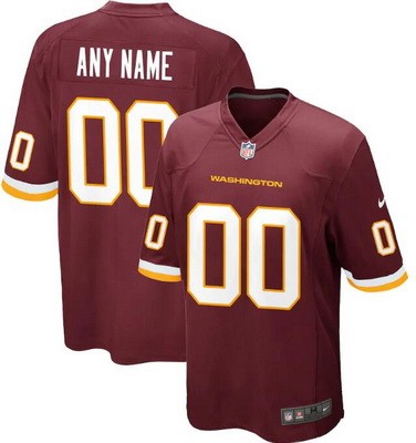 Men's Washington Football Team Customized Game Red Jersey