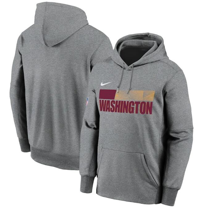 Men's Washington Football Team Gray Sideline Impact Lockup Performance Pullover Hoodie