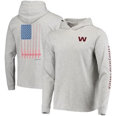 Men's Washington Football Team Gray Vineyard Vines Hoodie Long Sleeve T Shirt