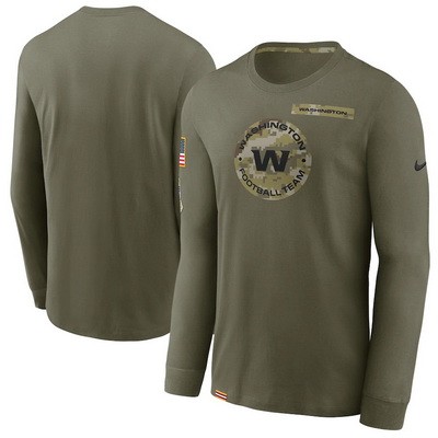 Men's Washington Football Team Olive 2021 Salute To Service Performance Long Sleeve T-Shirt