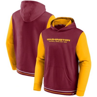 Men's Washington Football Team Red Yellow Block Party Pullover Hoodie