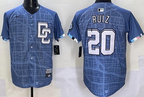 Men's Washington Nationals #20 Keibert Ruiz Blue 2025 City Connect Limited Jersey