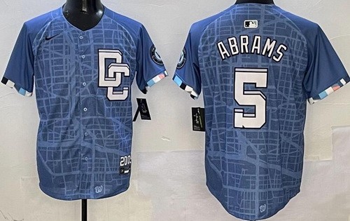 Men's Washington Nationals #5 CJ Abrams Blue 2025 City Connect Limited Jersey