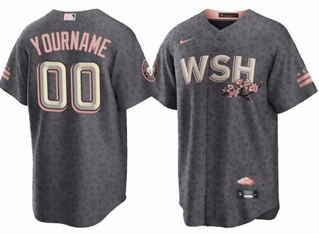 Men's Washington Nationals Customized Gray 2022 City Connect Cool Base Jersey