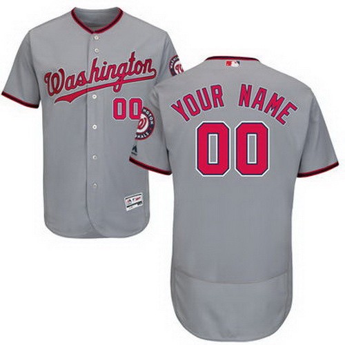 Men's Washington Nationals Customized Gray FlexBase Jersey