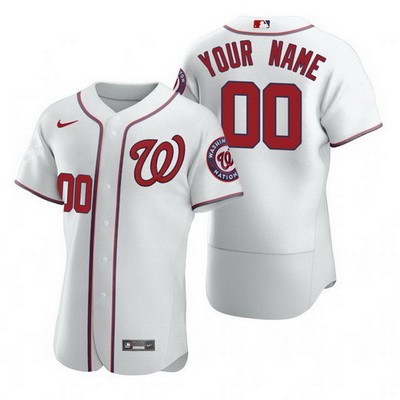 Men's Washington Nationals Customized White Home 2020 FlexBase Jersey