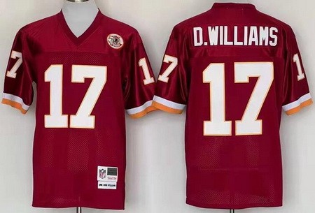 Men's Washington Redskins #17 Doug Williams Red Throwback Jersey