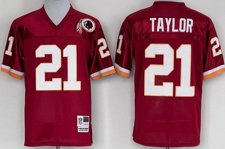 Men's Washington Redskins #21 Sean Taylor Red Throwback Jersey