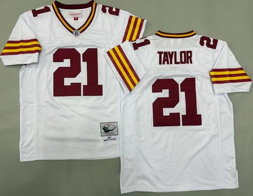 Men's Washington Redskins #21 Sean Taylor White 2007 Throwback Jersey