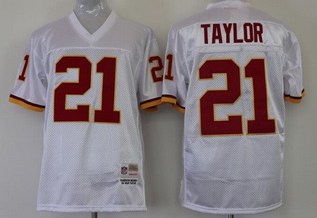 Men's Washington Redskins #21 Sean Taylor White Throwback Jersey