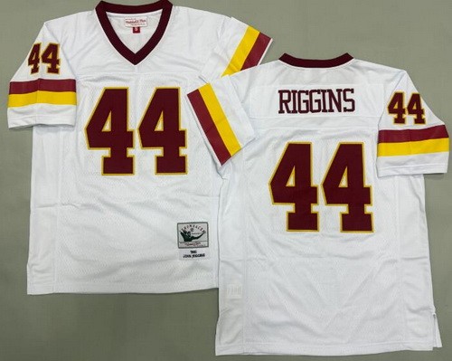 Men's Washington Redskins #44 John Riggins White Alternate 1982 Throwback Jersey