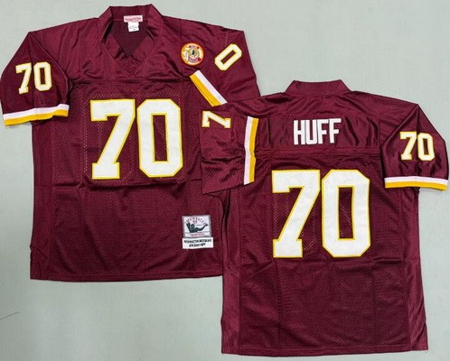 Men's Washington Redskins #70 Sam Huff Red Throwback Jersey