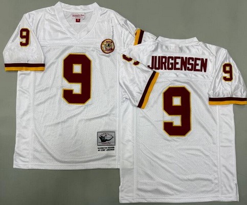 Men's Washington Redskins #9 Sonny Jurgensen White Throwback Jersey