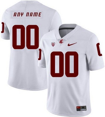 Men's Washington State Cougars Customized Limited White College Football Jersey