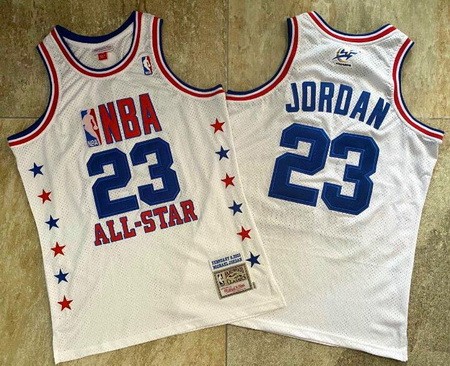 Men's Washington Wizards #23 Michael Jordan White 2003 All Star Authentic Jersey