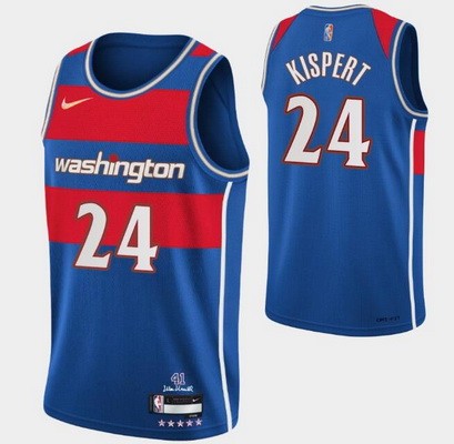 Men's Washington Wizards #24 Corey Kispert Blue City Diamond 75th Icon Hot Press Jersey