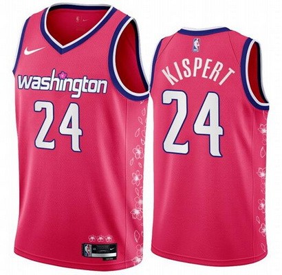 Men's Washington Wizards #24 Corey Kispert Pink City Icon Heat Press Jersey