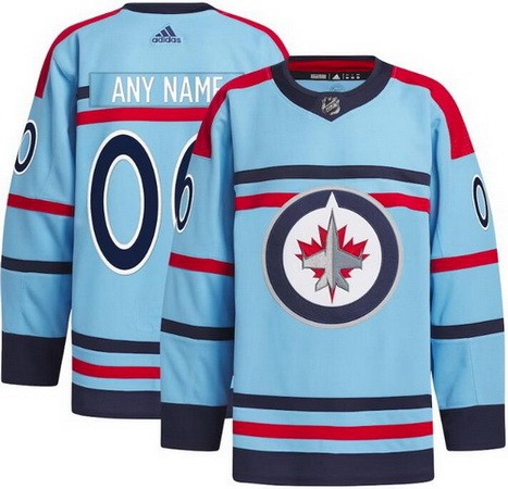 Men's Winnipeg Jets Customized Light Blue Anniversary Authentic Jersey