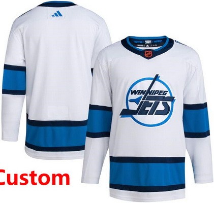 Men's Winnipeg Jets Customized White 2022 Reverse Retro Authentic Jersey