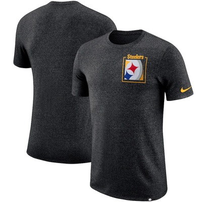 Pittsburgh Steelers Marled Stadium Heathered Printed T Shirt 200829