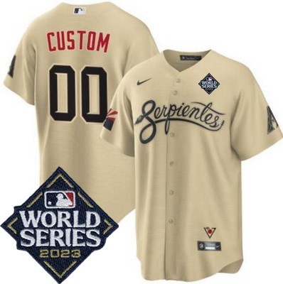 Toddler Arizona Diamondbacks Customized Cream City 2023 World Series Cool Base Jersey