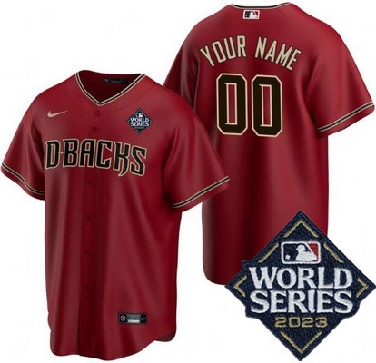 Toddler Arizona Diamondbacks Customized Red 2023 World Series Cool Base Jersey