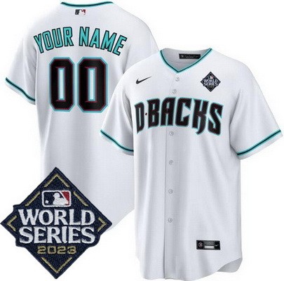 Toddler Arizona Diamondbacks Customized White Alternate 2023 World Series Cool Base Jersey