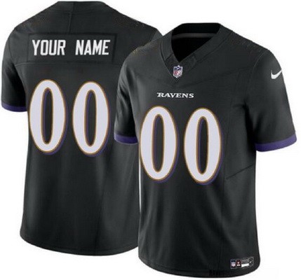 Toddler Baltimore Ravens Customized Limited Black FUSE Vapor Jersey