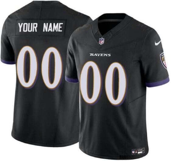 Toddler Baltimore Ravens Customized Limited Black FUSE Vapor Jersey