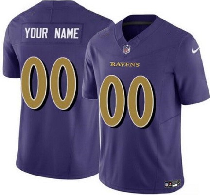 Toddler Baltimore Ravens Customized Limited Purple FUSE Rush Color Jersey