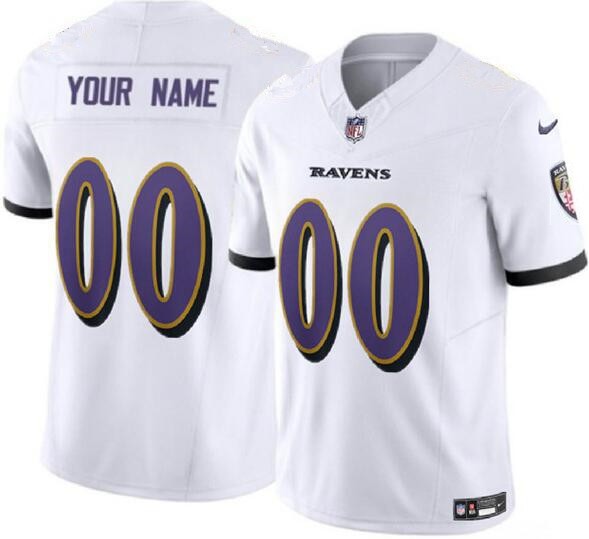 Toddler Baltimore Ravens Customized Limited White FUSE Vapor Jersey