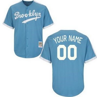 Toddler Brooklyn Dodgers Customized Light Blue Throwback Jersey