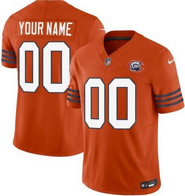 Toddler Chicago Bears Customized Limited Orange Throwback FUSE Vapor Jersey