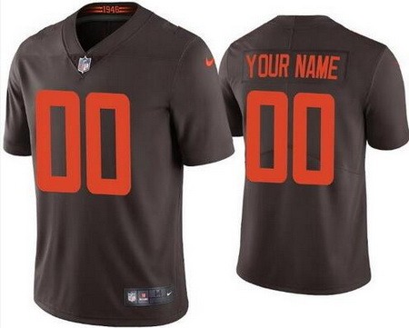 Toddler Cleveland Browns Customized Limited Brown Alternate Vapor Jersey