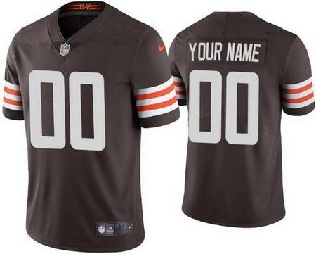 Toddler Cleveland Browns Customized Limited Brown Vapor Jersey