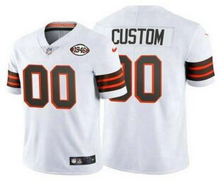 Toddler Cleveland Browns Customized Limited White Alternate Vapor Jersey