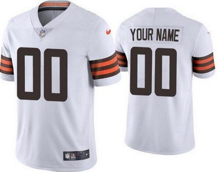 Toddler Cleveland Browns Customized Limited White Vapor Jersey