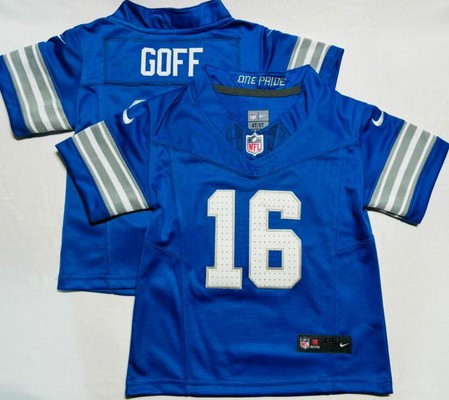 Toddler Detroit Lions #16 Jared Goff Limited Blue FUSE Vapor Jersey