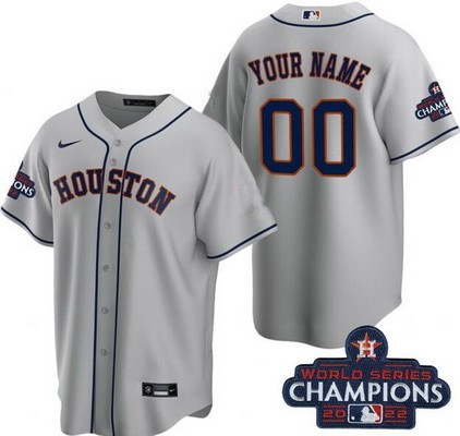 Toddler Houston Astros Customized Gray 2022 World Series Champions Cool Base Jersey