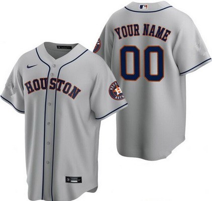 Toddler Houston Astros Customized Gray Team Logo Cool Base Jersey