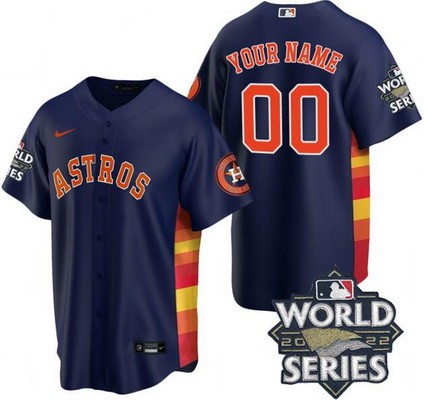 Toddler Houston Astros Customized Navy Team Logo 2022 World Series Cool Base Jersey