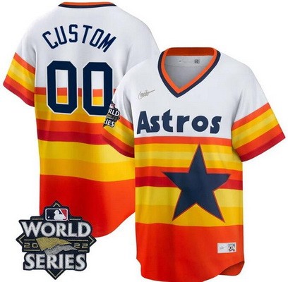 Toddler Houston Astros Customized Orange 2022 World Series Cooperstown Cool Base Jersey